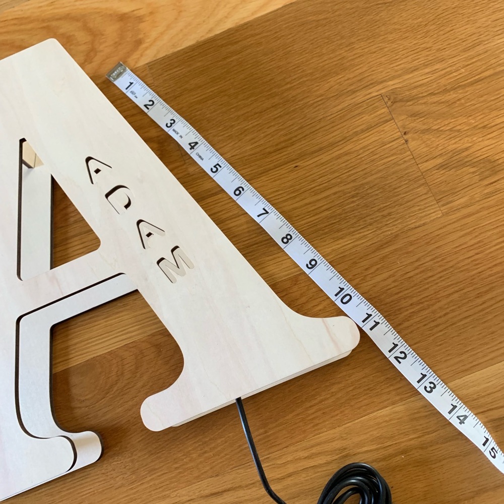 Letter A “Adam” light up sign